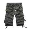 Men's Shorts Men Casual Summer Military Cargo Mens Tactical Multi-Pocket Cropped Trousers Cotton Plus Size 42