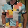 Men's Polos Vintage Colorful Plaid Polo Shirt Business Casual Tees Summer Short Sleeve Retro Oversized Mens Clothing