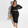 Work Dresses Bodycon Fashion Two Piece Sets Women Summer Clothes Crop Top And Bandage Skirt Set Skinny 2 Womens Outfits XL-5XL