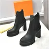 Women Designer Platform Boots Casual Style Street Plain Leather Block Heels Woman Trim Zipper Rubber Sole Desert Martin Winter Sneakers Size 35-42