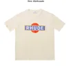 Top Craftsmanship T-shirts pour hommes et femmes RHUDE New Print T-shirt populaire à manches courtes Trendy Brand Underlay