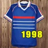 1998 레트로 프랑스 축구 유니폼 Henry Trezeguet Deschamps Pirer Pogba Giroud 축구 셔츠 Maillots 키트 유니폼 Camisetas de Foot Jersey 98