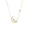 Подвесные ожерелья высококачественная милая циркона Акриловая луна ожерелье для женщин очаровательный свадебный подарок шейс -ювелирные украшения