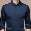 Polos pour hommes T-shirt à manches longues pour hommes Printemps Été Ice Polo Shirt Lâche Grand Revers Chemise Mince Casual Lâche Lettre Impression Tops 230609