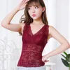 Camisoles & Tanks Women Floral Cami Padded Vest Tank Top V-neck Skeleton With Pads Spaghetti Straps Sexy Lace Long Bra Crochet Inside Wear