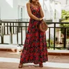 Abiti da festa Abito estivo hawaiano bohemien senza maniche donna gonna floreale spiaggia lunga per 2023 vestido abito casual abbigliamento femminile