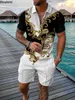 Survêtements pour hommes Vêtements d'été pour hommes Polos de luxe Ensemble à manches courtes Casual Homme Shorts Survêtement Tenues Social Golf Revers T-shirts 230609