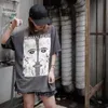 Dcfz New Style T-shirt per uomo e donna Fashion Designer Saint Michael White Ghost Five Star Print Ins High Street Wash Vintage Loose Short Sleeve