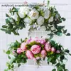 Decorative Flowers Artificial Peony Wreath Rose Garland Fake Wedding Centerpieces Tables Home Living Room Christmas Party Door Decoration