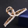 Клипки для волос высококачественной моды женщины Barrettes Claw Clap Nature Freshwater Pearl Elegent