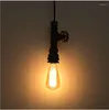 Lampes suspendues Loft industriel fer tuyau d'eau vapeur Punk Vintage cordon de lampe E27 lumières LED pour chambre Bar Restaurant cuisine