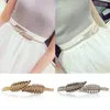 Ceintures Q élastique feuille ceinture mince boucle ceinture taille chaîne femme dames robe accessoires métal fête de mariage décor