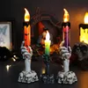 50 Uds. De velas LED de mano de fantasma de Halloween, luz de noche, barra de fiesta, decoración de diseño Horrible brillante, lámpara de mesa de utilería