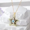 Colorful Star Turkey Evil Eye Necklace For Women Lucky Blue Eye Clavicle Choker Necklace