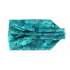 Bow Gine Men Men Manse Tie и Pocket Ske Set Wedding Cravat Ascot Scrunch Self British Polyester Soft Paisley Neckercheef