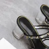 Slide Women Sandal High Heel Quilted Rivet Slides 65mm Platta tofflor Top Quality Ladies Sheepskin