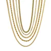 Chains Twist Hip Hop Stainless Steel Long Chain Necklace Men Jewelry Wholesale Brand Hippie Gold Color Male Gift