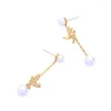 Dangle Earrings Hypoallergenic Drop Peace Doves Glass Pearl For Women Fashion Jewelry