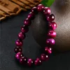 Filo 6-12 Mm Colorato Rosa Occhio di Tigre Perline Braccialetto di Pietra Per Le Donne Pendenti e Ciondoli Bracciali Uomini Naturali Chakra Gioielli Regali di Yoga