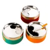 Cendriers ronds en plastique de cadeau de Promotion de cendriers colorés de grande capacité avec le cendrier de cigarette de barre de café de bureau à la maison de couverture
