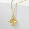 Chains Vintage Gold Plated Cross Barbed Pendant Chain Choker Necklace For Women Men Unisex Hip-Hop Party Y2K Jewelry Accessories