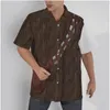 Camicie casual da uomo Camicia hawaiana da uomo Spacecraft Print Beach Manica corta Summer Button Up Patchwork Top 3D