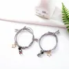 Pulseras con dijes, pulsera de pareja sencilla a la moda para mujeres, hombres, amantes, personalidad, astronauta, estrella, joyería trenzada hecha a mano