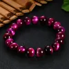 Filo 6-12 Mm Colorato Rosa Occhio di Tigre Perline Braccialetto di Pietra Per Le Donne Pendenti e Ciondoli Bracciali Uomini Naturali Chakra Gioielli Regali di Yoga