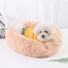 Chat Lits Lit Rond Maison Doux Long En Peluche Panier Pet Sac De Couchage Chiot Coussin Tapis Portable Fournitures Chien Pour Chiens