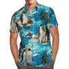 Мужские повседневные рубашки 3D -печатные продукты пончики гавайская рубашка мужская мода на пляж пляж с коротким рукавом негабаритный хим. Homme Camisa Masculina 5xl