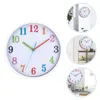 Wall Clocks Clock Silent Colorful Figure Ornament Digital Bedroom Mute Pointer Plastic Child Pendant Decor