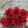 Decorative Flowers 7 Head Artificial Rose Bunch Wedding Home Decoration Fake Po Props Bouquet Chambre