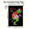 1pc 12x18 inç Noel Temmuz Bahçe Bayrakları Çift Taraflı Mutlu Noel Çuval Taşımı Bahçe Bayrağı Noel Tatil Partisi Dış Süslemeler Yard Flags