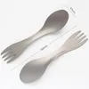 Учебные посуды наборы Qinggear Titanium tableware Spork Fork Spoon Atensil Portable Light Weepware
