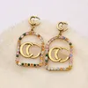 18K Gold Plated Luxury Designers Letter Earring Stud Famous Women Fashion Style Rhinestone Geometry Earring Wedding Party Jewerlry Top Quality 20style