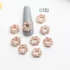 False Nails 2Pcs Korean High Quality Zircon Nail Art Charms Luxury Flower Heart Jewelry Pendant For Nail Art Supplies Zircon Crystal Gems 230609