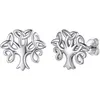 Charm 925 Silver Celtic Knot Cross Life Tree Smooth Simple Female Tremella Nail