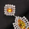 Boucles d'oreilles pendantes Hyperbole gros cristal pour femmes fête surdimensionné Europe et amérique strass bijoux Brincos robe cadeau