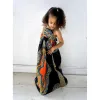 Sommar Bohemian Fashion Kids Dresses Children Girls Sleeveless Suspender Dress med pannband
