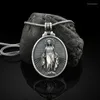 Pendant Necklaces High Quality Zinc Alloy Vintage Virgin Mary Commemorative Medallion Character Necklace