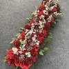 Fiori decorativi 100 cm Parete artificiale Decorazione di nozze Bianco Personalizzato Rosa Peonie Fiore Fila Romantico Decorazioni fai da te Arco Sfondo