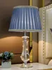 Table Lamps Modern Fashion Crystal Lamp Bedroom Bedside Living Room Luxury Warm Romantic Marriage American Blue