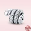 925 Sterling Silber für Pandora-Charms, authentische Perlenanhänger, Damenarmbänder, Perlen, herzförmige, kreisförmige Tierperle