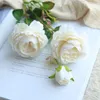 Dekorativa blommor vackra 3 huvuden Peony gren Silk Fake Flower Garden Wedding Decoration Mariage Home Table Decor Flores Fleurs