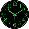 Wall Clocks Modern Mdf Fluorescence Number Hands Luminous Wooden Clock Home Decoration Round Black Silent Custom Logo