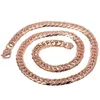 Kedjor Fashion 7-40inch Anpassad storlek 13/16mm Bredd rostfritt stål Rose-Gold Color Charmiga män Curb Cuban Chain Halsband eller armband