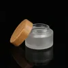 Frosted Glass Cosmetische Potten Hand/Gezicht/Body Cream Flessen Reisformaat 20g 30g 50g 100g met Natuurlijke Bamboe Dop PP Binnenhoes Cfcpf