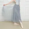 Stage Wear Professionnel Adultes Ballerine Swan Lake Ballet Danse Tutus Jupe Gris Maille Dentelle Longue Tutu Taille Élastique Tulle Jupes En Gros