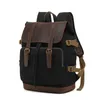 Rucksack Luxus Vintage Canvas Rucksäcke für Männer Öl Wachs Leder Reisen große wasserdichte Tagesrucksäcke Retro Bagpack Mochila