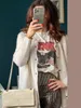 T-Shirt Femme Jyate Tiger Impression T-Shirt Femme Style Vintage T-shirts Manches Courtes Coton Lâche Col Ras Du Cou Tops Tee Été Chemises Décontractées 230609